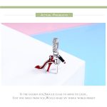 925 Sterling Silber Charm Red Lippenstift High Heels Make-up Spiegel Anhänger – Bild 3