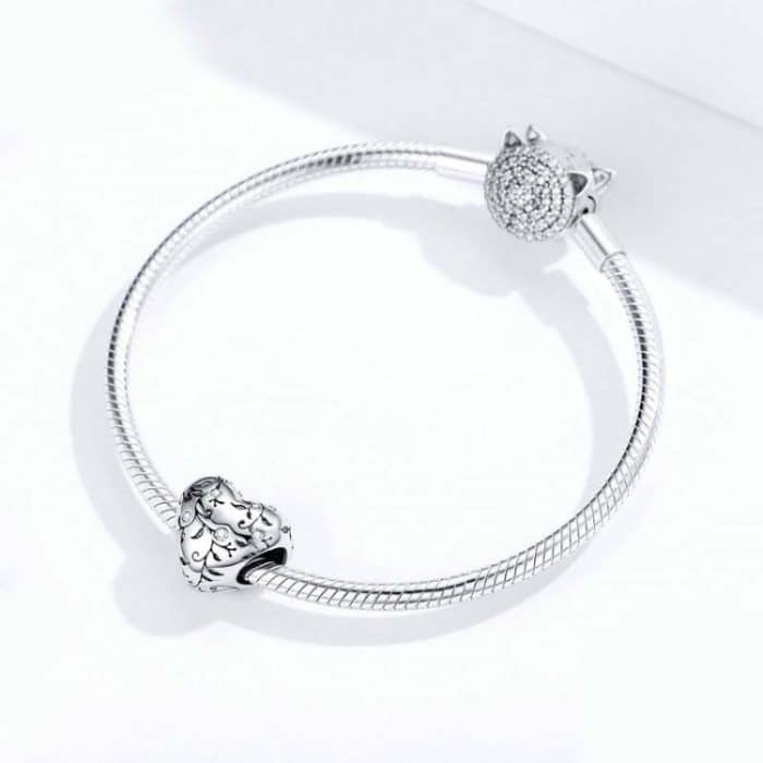 S925 Sterling Silber Herzförmiges Retro-Muster Lose Perlen DIY Armband Schmuck Zubehör – Bild 6