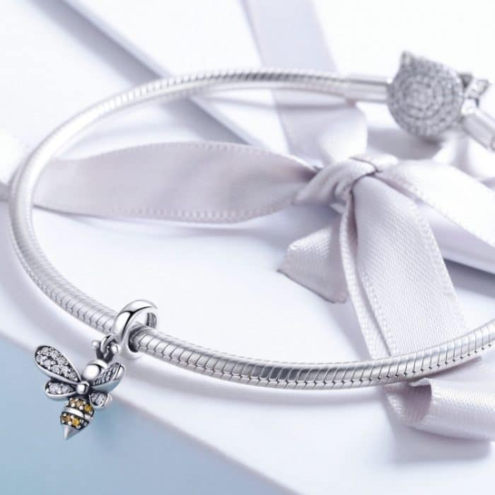 S925 Sterling Silber Bee Story Charm DIY Perlen Armband Zubehör – Bild 4