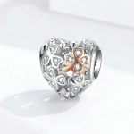 925 Sterling Silber Herzförmige Perle Hohl Vierblatt Klee DIY Armband Zubehör