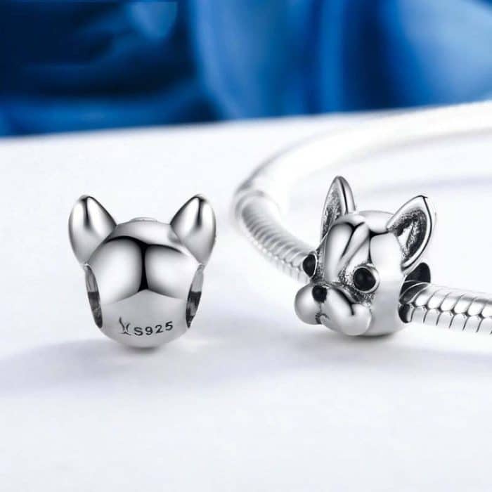 S925 Sterling Silber Animal Series Bulldog Perlen – Bild 6