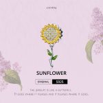 S925 Sterling Silber Hohl Sonnenblumen Anhänger Gelb DIY Armband Perlen – Bild 3