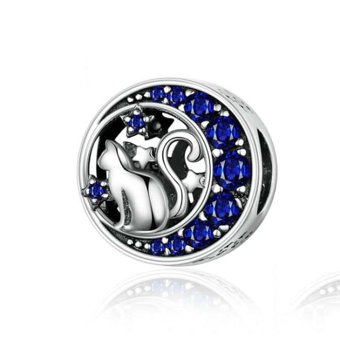925 Sterling Silber Blue Moon Cat Perlen DIY Schmuck – Bild 1