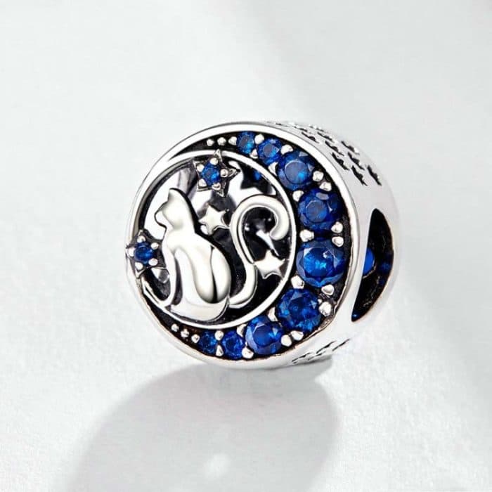 925 Sterling Silber Blue Moon Cat Perlen DIY Schmuck – Bild 2