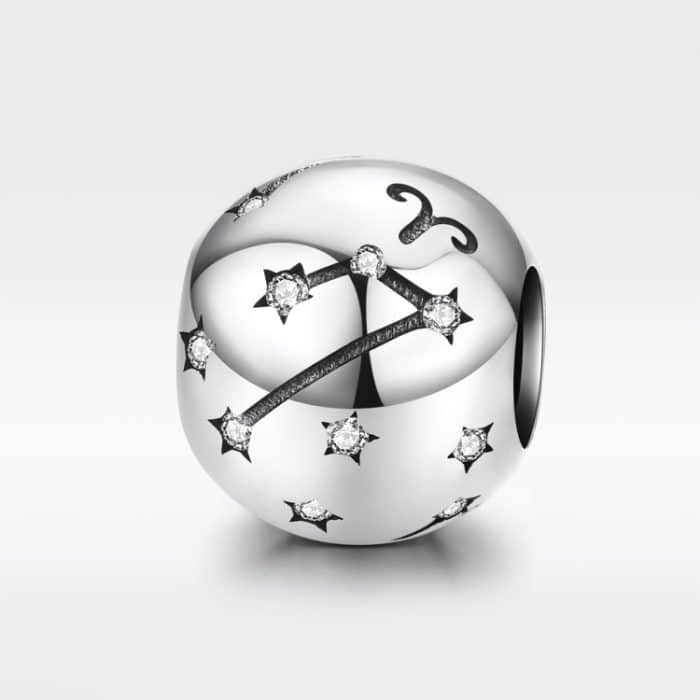 S925 Sterling Silber Zwölf Sternbilder Perlen DIY Armband Zubehör Schmuck Silber Perlen – Bild 2