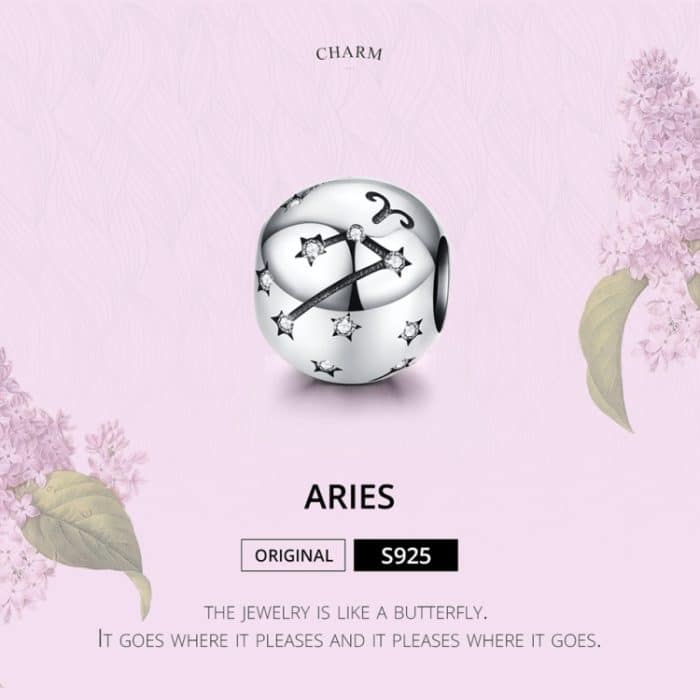 S925 Sterling Silber Zwölf Sternbilder Perlen DIY Armband Zubehör Schmuck Silber Perlen – Bild 3