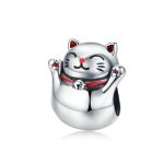 925 Sterling Silber Lucky Cat Perlen DIY Armband Schmuck Zubehör