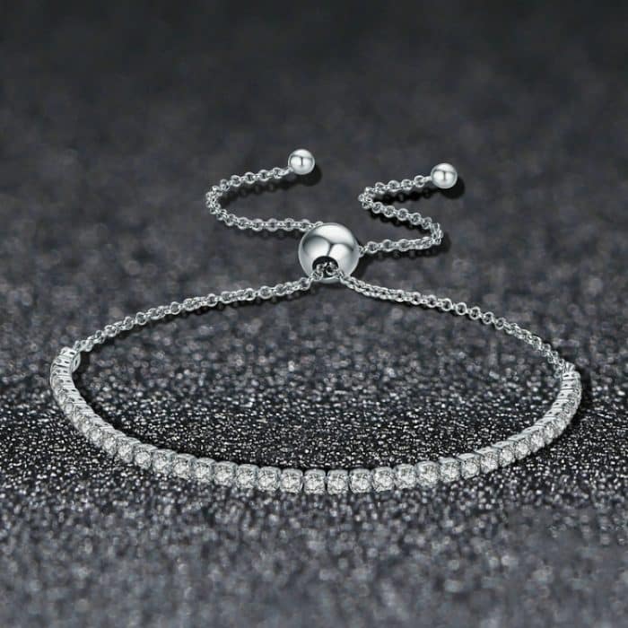 Liebevolle S925 Sterling Silber Armband verstellbare Frauen Armband – Bild 3