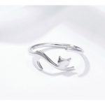 Naughty Cat Sterling Silber Ring Modischer offener Ring – Bild 3