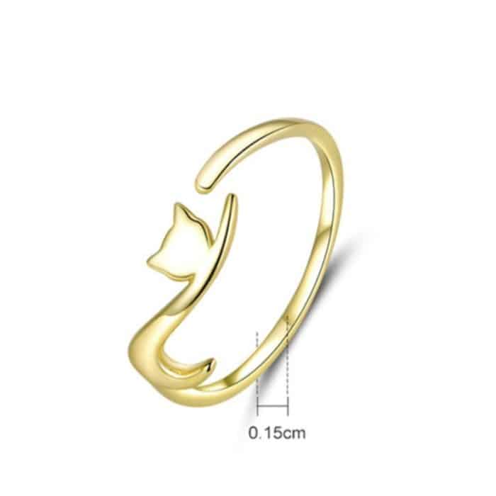 Naughty Cat Sterling Silber Ring Modischer offener Ring – Bild 5