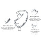 Naughty Cat Sterling Silber Ring Modischer offener Ring – Bild 6