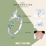 Kolibri-Gruß-Eröffnungs-weiblicher Sterling-Silber-Ring – Bild 5