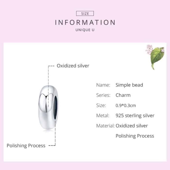 925 Sterling Silber einfache Perlen DIY Armband Schmuck Zubehör – Bild 5