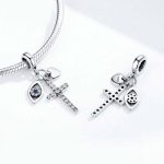 S925 Sterling Silber Anhänger Kreuz Dämon Auge DIY Armband Charme – Bild 3