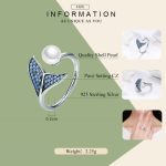 Weibliche Sterling Silber Open Diamond Ring Meerjungfrau Schaum Perlenring – Bild 6