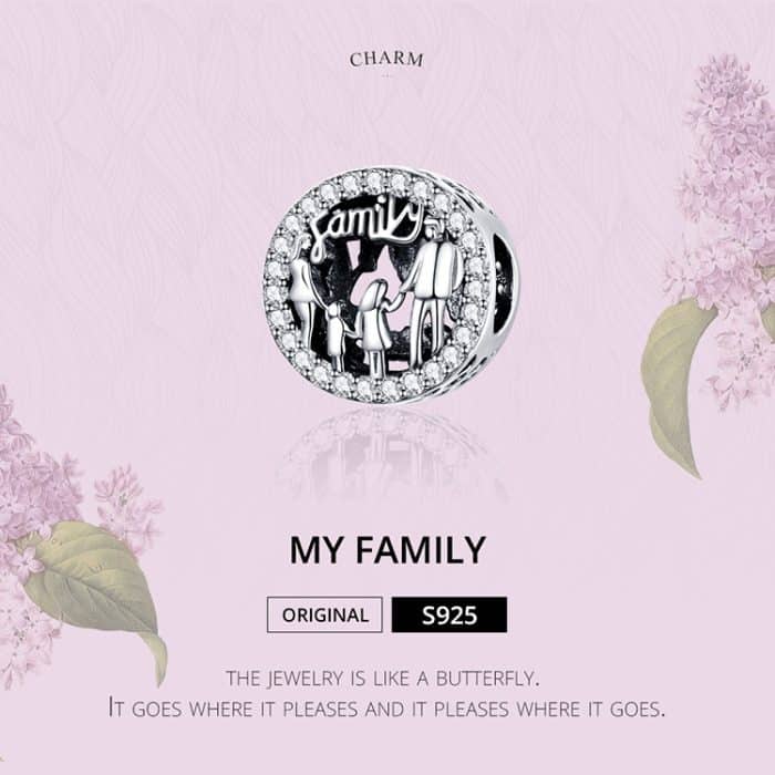 S925 Sterling Silber Perlen DIY Armband Charm Familie Hohlschmuck Zubehör – Bild 3