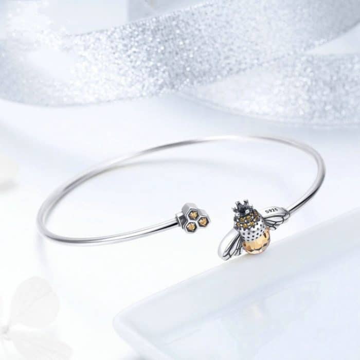 Bee Story S925 Sterling Silber Armband Weibliche Persönlichkeit Diamant Armband – Bild 3