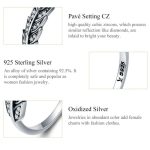 S925 Silver Open Frauenring Blattring – Bild 5