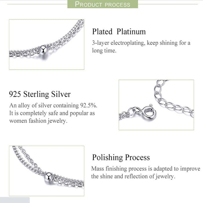 Sterling Silber S925 Frauen Armband Schmuck Platinierter Schmuck Silber Armband – Bild 4