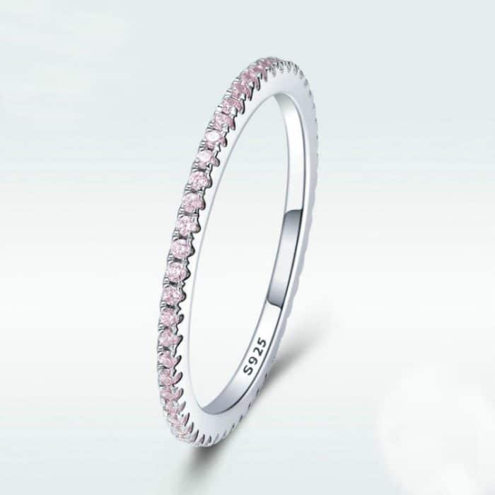 S925 Sterling Silber Damenmode Ring Diamant Schlichter Ring – Bild 4