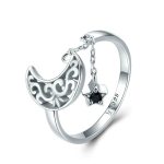 S925 Sterling Silber Ring Starlight Moon Sky Open Ring