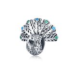 925 Sterling Silber Pfau Open Screen Perlen DIY Armband Schmuck
