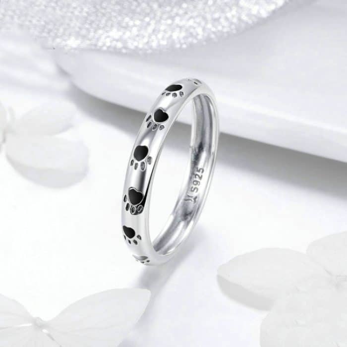 Haustier-Fußabdruck-Ring, S925-Sterlingsilber, Öltropfen-Ring – Bild 3