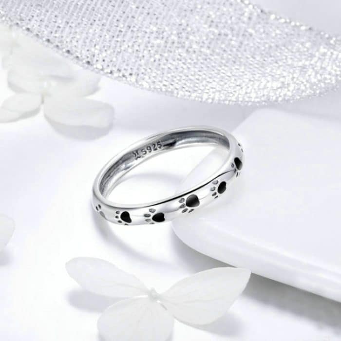 Haustier-Fußabdruck-Ring, S925-Sterlingsilber, Öltropfen-Ring – Bild 4