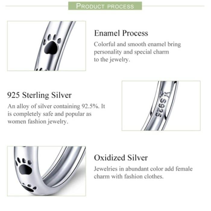 Haustier-Fußabdruck-Ring, S925-Sterlingsilber, Öltropfen-Ring – Bild 5