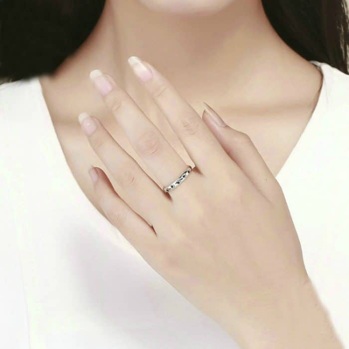 Haustier-Fußabdruck-Ring, S925-Sterlingsilber, Öltropfen-Ring – Bild 7