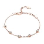 Rosévergoldetes Zirkonarmband S925 Sterling Silber Damenarmband