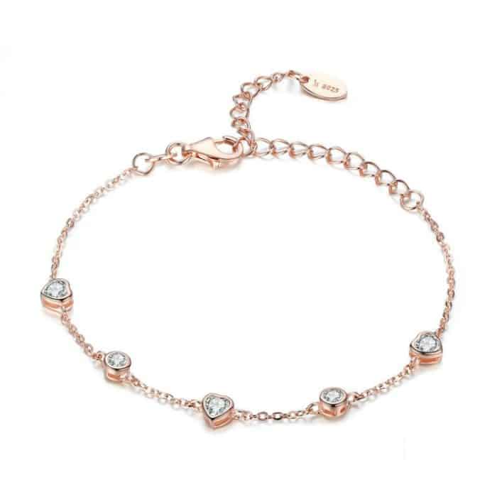 Rosévergoldetes Zirkonarmband S925 Sterling Silber Damenarmband – Bild 1