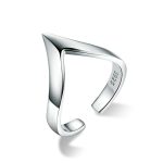 S925 Sterling Silber Ring Horn Point Öffnung Damenring