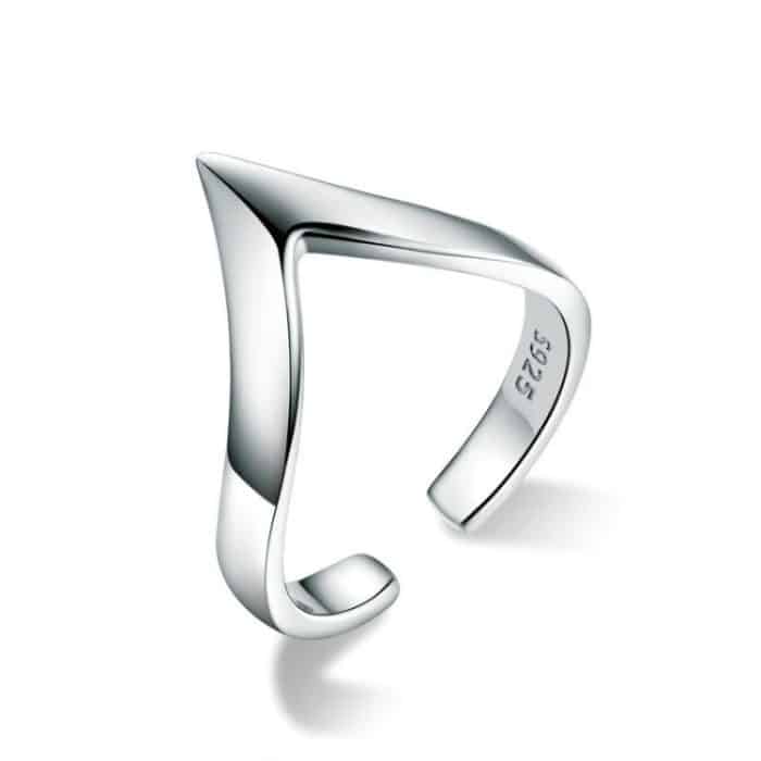 S925 Sterling Silber Ring Horn Point Öffnung Damenring – Bild 1
