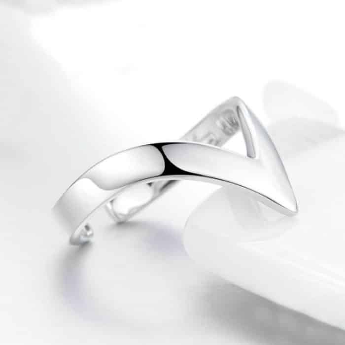 S925 Sterling Silber Ring Horn Point Öffnung Damenring – Bild 4