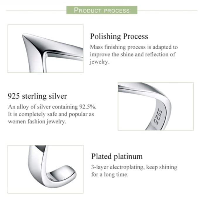 S925 Sterling Silber Ring Horn Point Öffnung Damenring – Bild 6