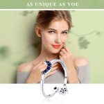 S925 Sterling Silber Damenring Bright Star Moon Hollow Ring – Bild 3