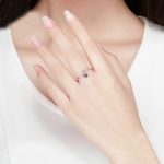 S925 Sterling Silber Damenring Bright Star Moon Hollow Ring – Bild 7