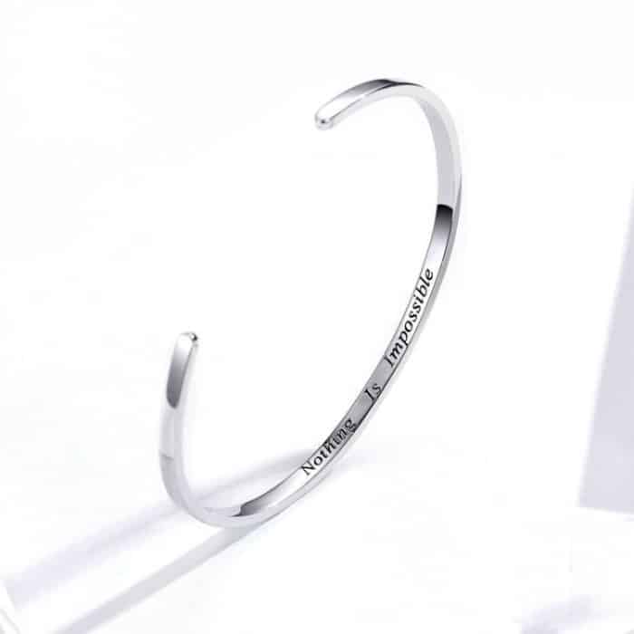 S925 Sterling Silber Armband Verstellbares Öffnungsarmband – Bild 2