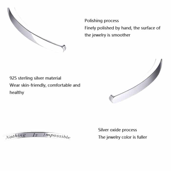 S925 Sterling Silber Armband Verstellbares Öffnungsarmband – Bild 3