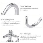 925 Sterling Silber Ring Flugzeug Zirkon Open White Gold Plated Ring – Bild 4