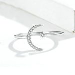 S925 Weiblicher Zirkonring aus Sterlingsilber Moon Open Ring Temperament Ring – Bild 4