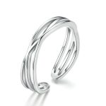 S925 Sterling Silber platinierter Ring Simple Fashion Open Ring