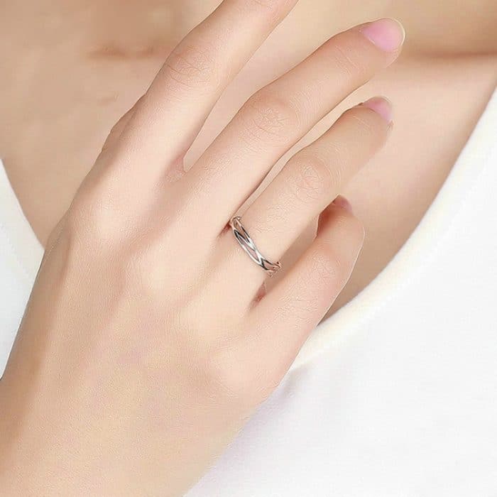 S925 Sterling Silber platinierter Ring Simple Fashion Open Ring – Bild 8