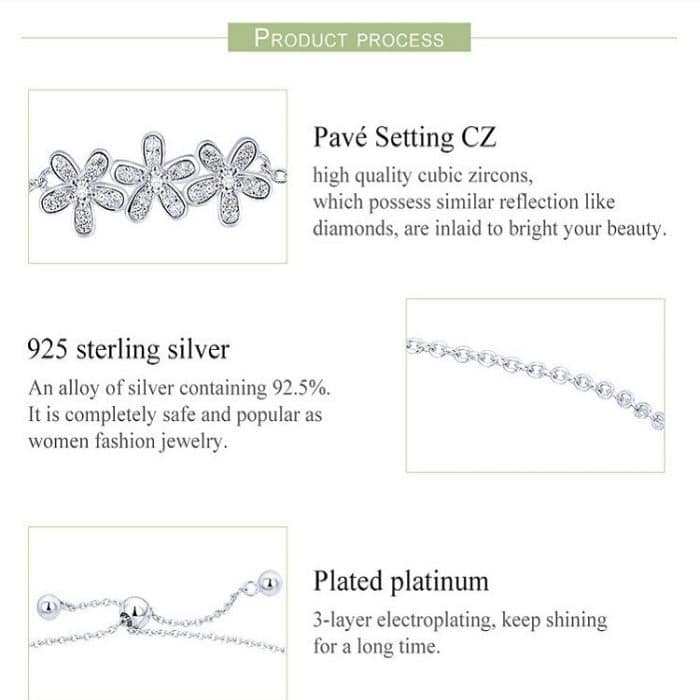 S925 Daisy Lady Sterling Silber Armband – Bild 4