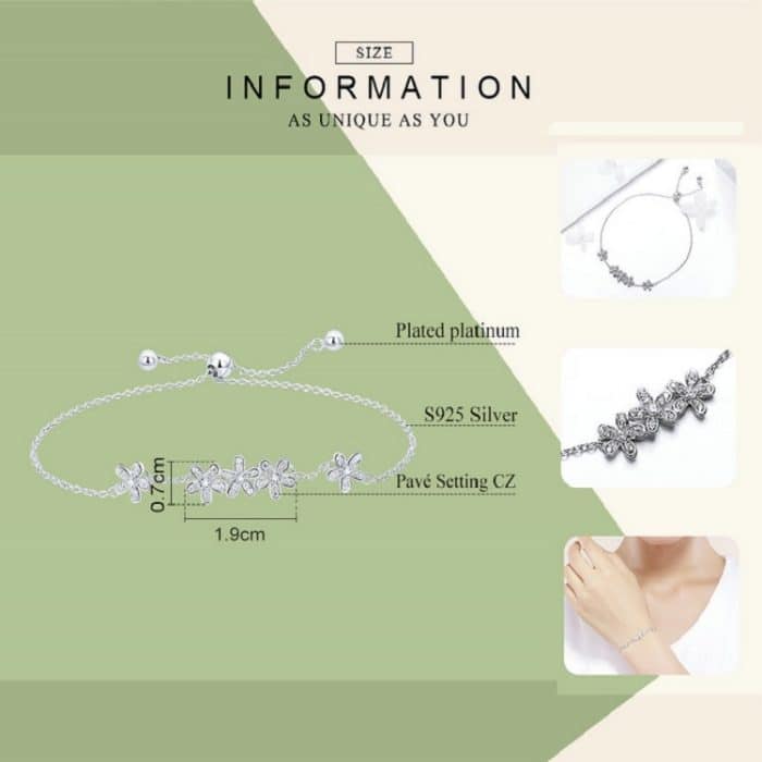 S925 Daisy Lady Sterling Silber Armband – Bild 5