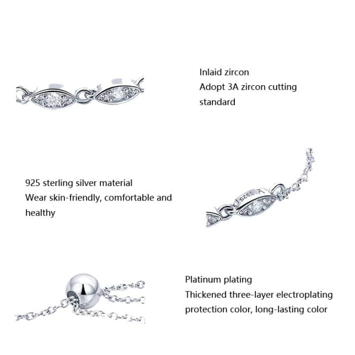 Simple Beauty S925 Sterling Silber Intarsien Zirkon Armband – Bild 4