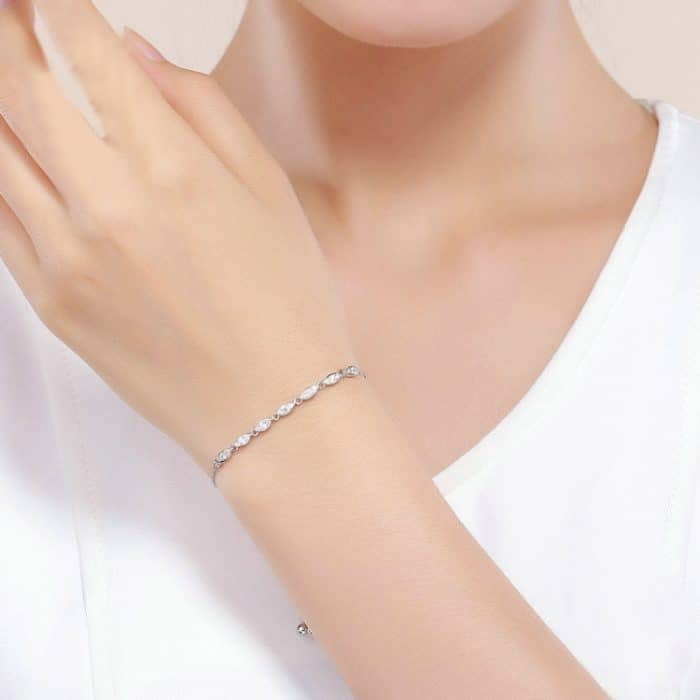 Simple Beauty S925 Sterling Silber Intarsien Zirkon Armband – Bild 6