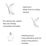 Sterne Mond S925 Sterling Silber Halskette – Bild 4