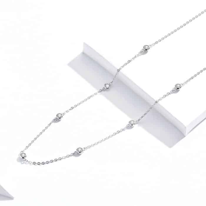 Zirkon Halskette Platinierte Mädchen Halskette – Bild 2